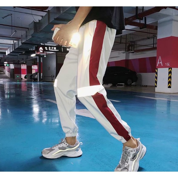 Quần Jogger Thun Thể Thao Viền Phản Quang Unisex