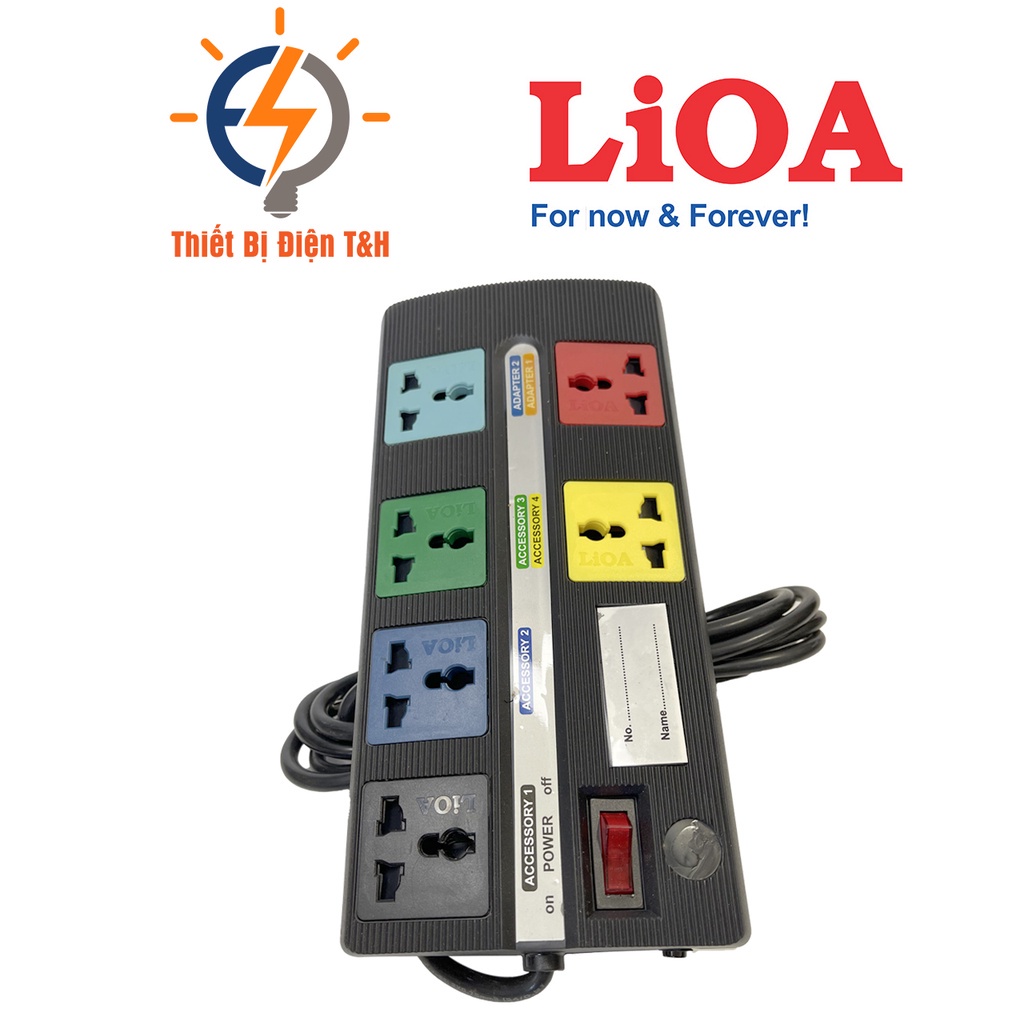 Ổ cắm điện đa năng LIOA super, 2200W, 6 ổ cắm, 1 công tắc, dây dài 3M, 6DS3-2 - Thiết Bị Điện T&H