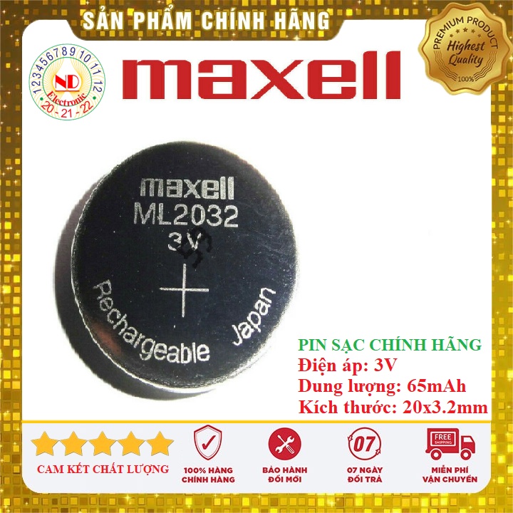 [CHÍNH HÃNG] Pin Sạc Maxell2032 Lithium 3V Maxell ML2032, Pin Cúc Áo Sạc ML2032 3V