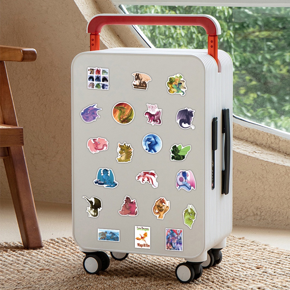 Bộ 100/50 Miếng Dán Chống Thấm Nước Hình Rồng Graffiti Trang Trí Vali/Điện Thoại