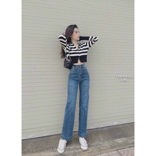 Quần jean giãn suông dài túi vuông lai to! size: s m l