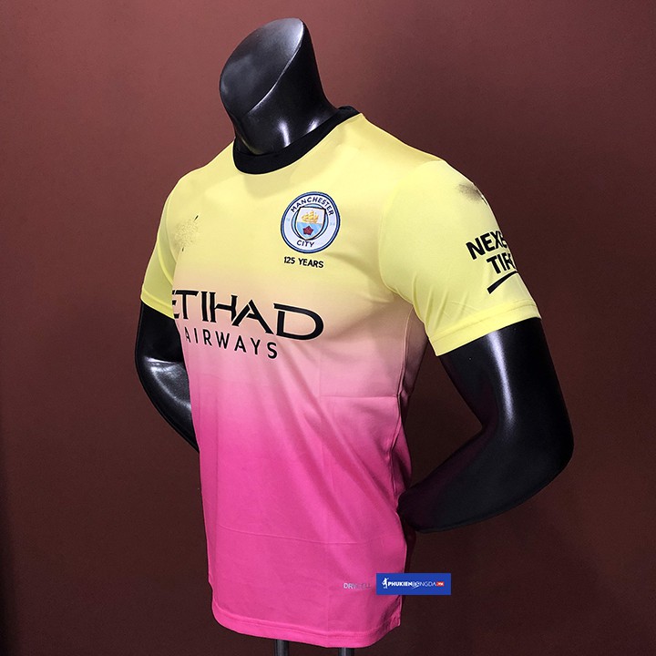 Áo đấu Man City 2019-2020 vàng hồng, áo Manchester City 2020 vàng hồng 3rd Bản F1(Thái Lan)