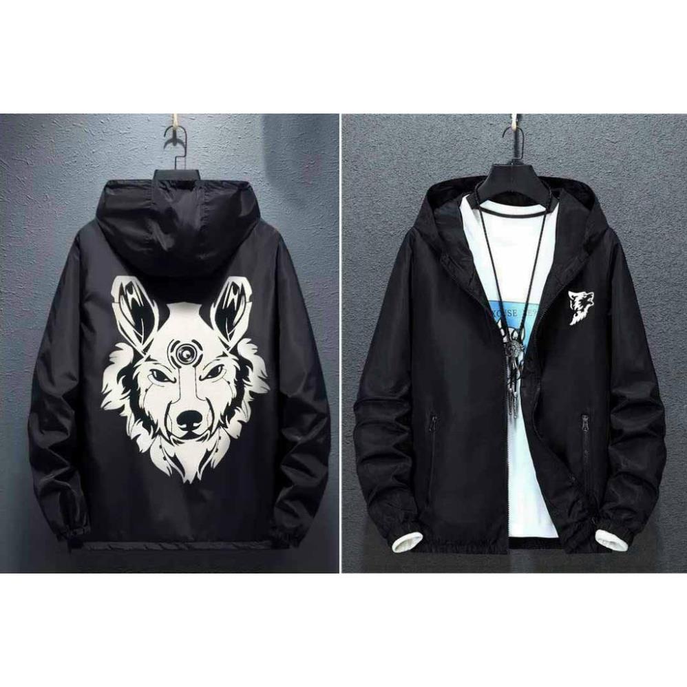 Áo Khoác Dù PHẢN QUANG Nam Nữ Đều Mặc Được Kiểu Bomber In Phản Quang Hình Chó Sói Đơn Giản Phối Màu Đa Dạng Siêu Hot