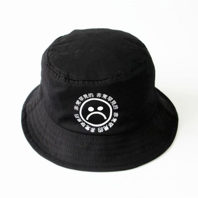 [Order] Mũ bucket vành đen icon mặt mếu