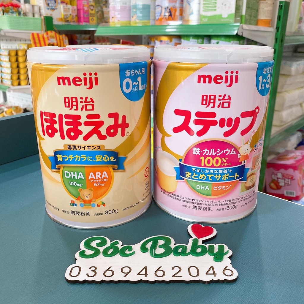Sữa bột Meiji lon số 0 và số 9 (800gr) nội địa Nhật date mới nhất - SÓC BABY