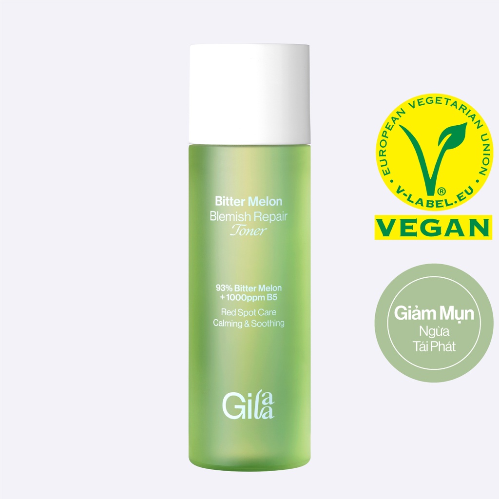Nước Cân Bằng Gilaa Bitter Melon Blemish Repair Toner Khổ Qua & B5 Giảm Dầu Mụn 140ml