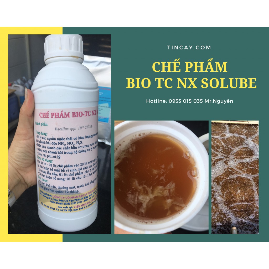 Chế Phẩm Vi Sinh Xử Lý Nước Thải Dạng Nước BIO TC NX Solube (Chai 1 lít)