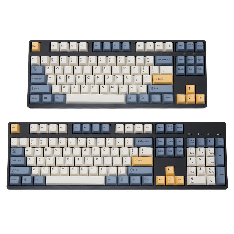 ◐﹍Capturer Apricot màu vàng keycap gốc chiều cao PBT thăng hoa anh đào MX8.0 Bàn phím cơ IKBC retro xanh và trắng