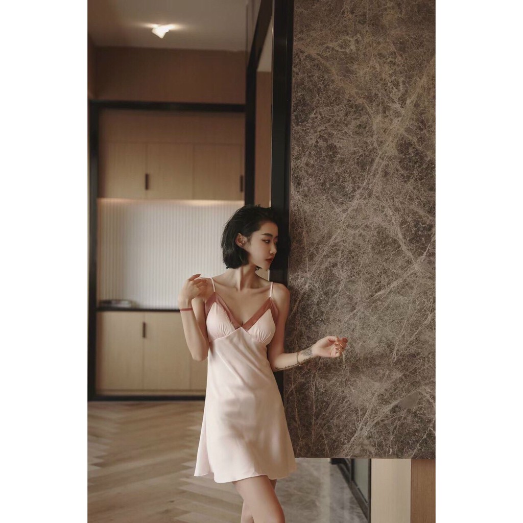 Váy Ngủ 2 Dây Cao Cấp , Lụa Satin Mềm Mại Quyến Rũ