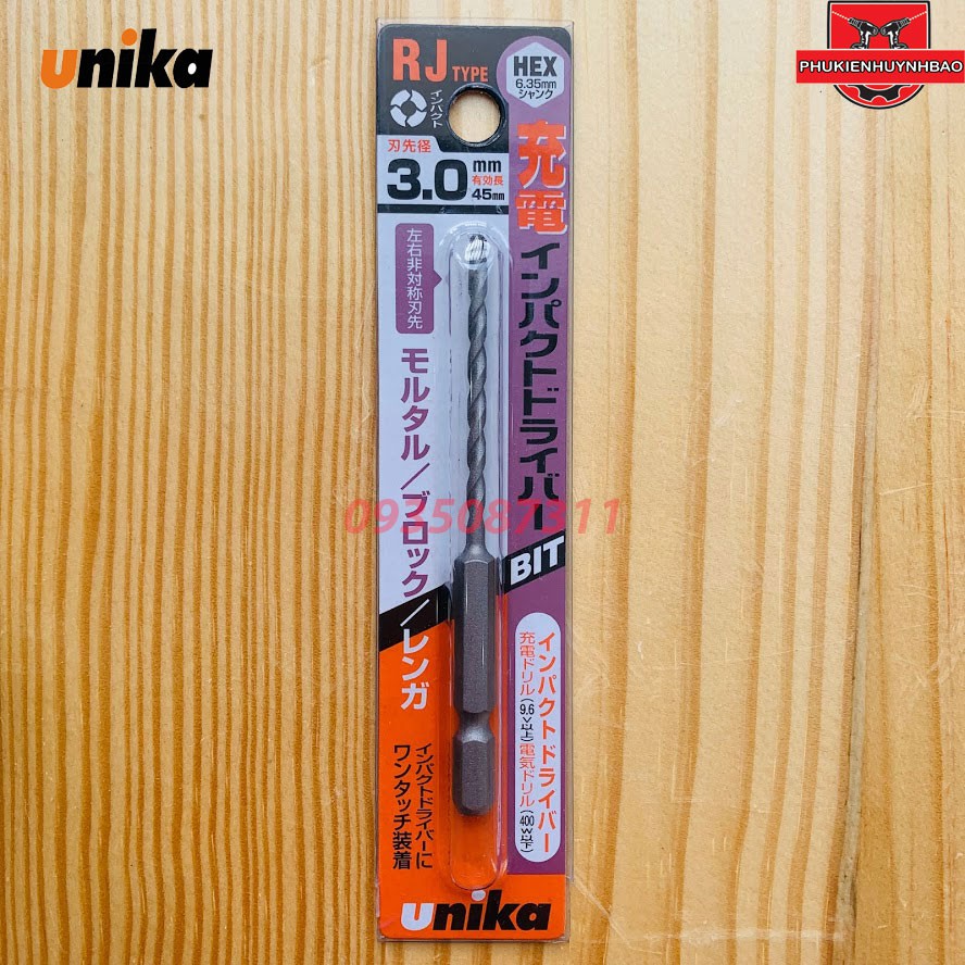 Mũi khoan tường, gạch chân lục giác Unika Nhật mã RJ