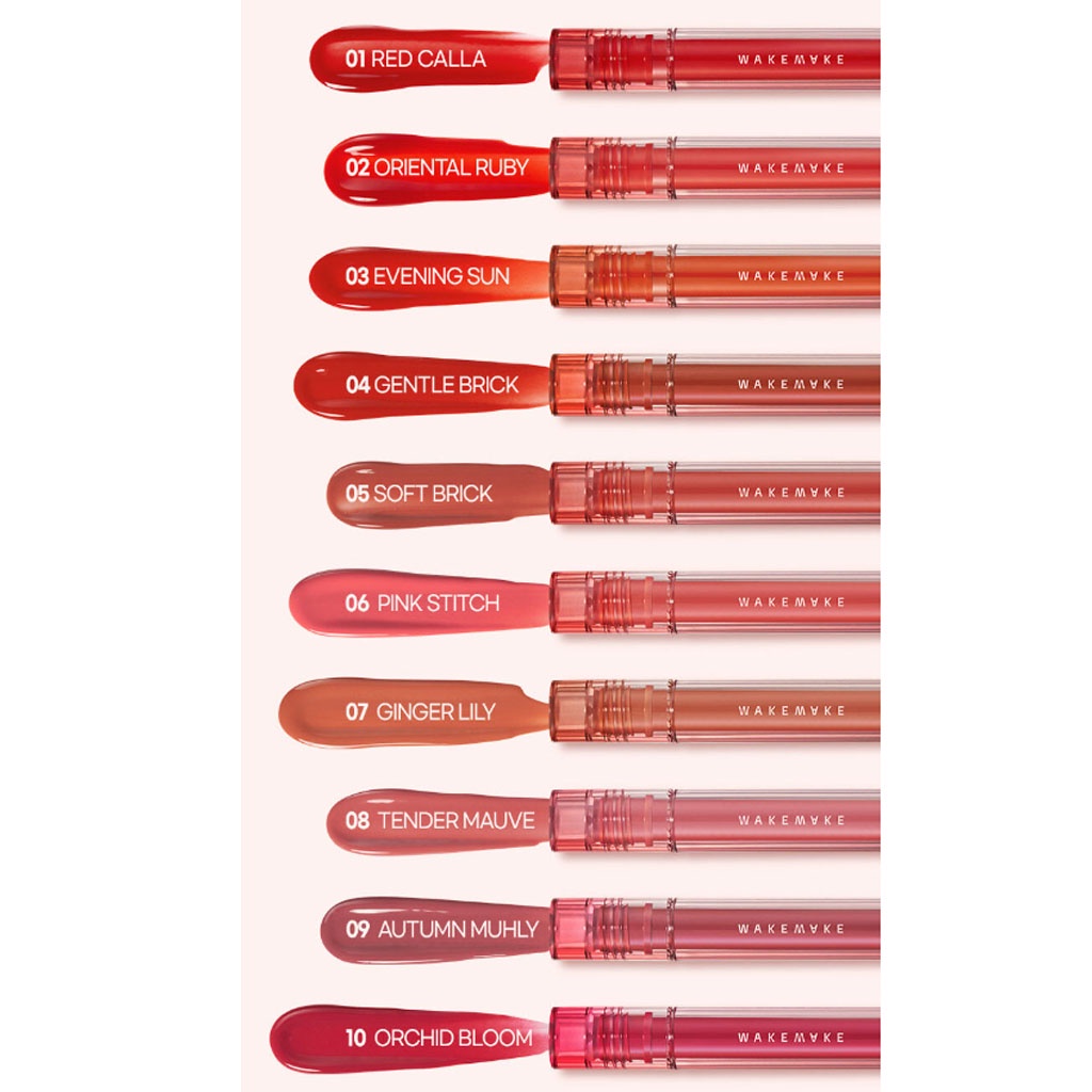 >  Son môi WAKEMAKE WATER BLURRING FIXING TINT 8 màu sắc tùy chọn / TOPKOREA / Shipping from korea