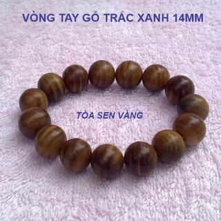 Vòng Tay Gỗ Trắc Xanh 14mm