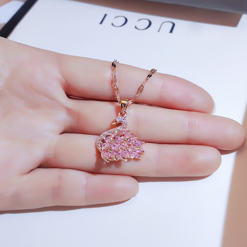[Jiudolan] Dây Chuyền Thép Titan Đính Kim Cương Tinh Tế Không Phai Màu Thanh Lịch Thời Trang Dành Cho Nữ
