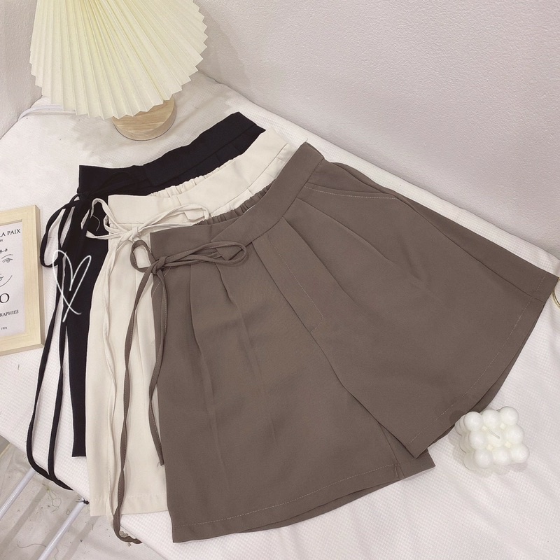 Quần short vải lưng chun buộc dây xinh chất đẹp ( Ảnh thật )