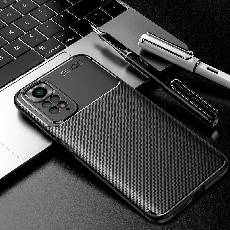 Ốp Điện Thoại TPU Dẻo Sợi Carbon Tản Nhiệt Bảo Vệ Camera Cho Xiaomi Redmi Note 11 11E 11S 11T Pro Plus