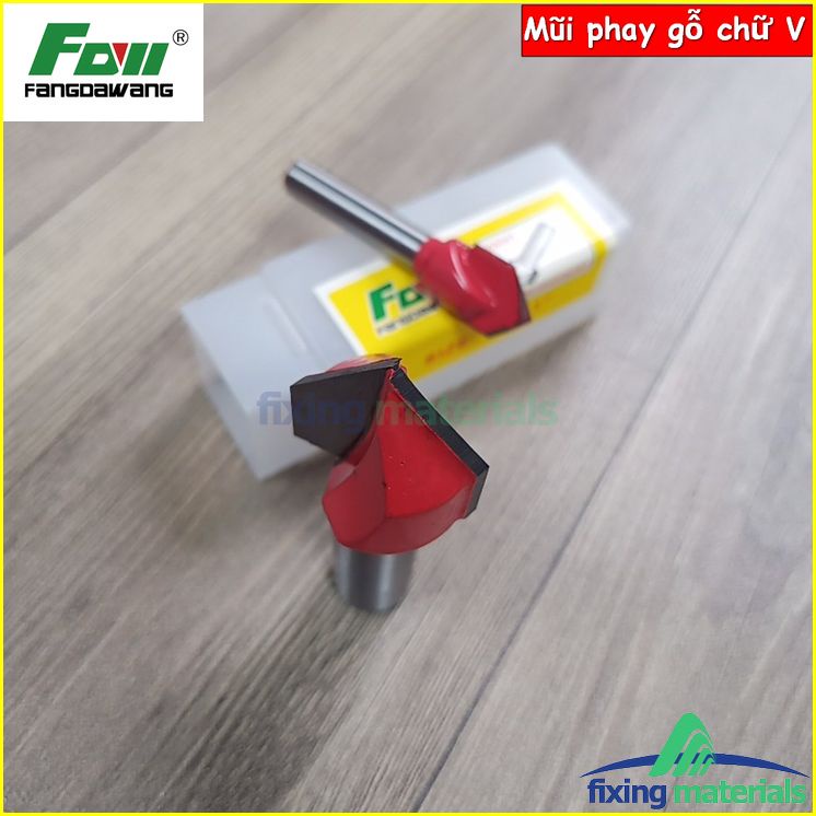 Mũi phay gỗ hình chữ V, cốt 6.35mm và 12.7mm