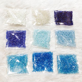 Hạt cườm kết áo dài áo đầm tone xanh