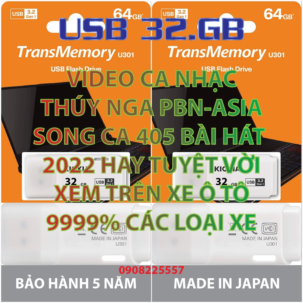 USB 32GB Toshiba Kioxia 3.2 VIDEO CA NHẠC BOLERO 405 BÀI HÁT TRÊN Xe ô tô