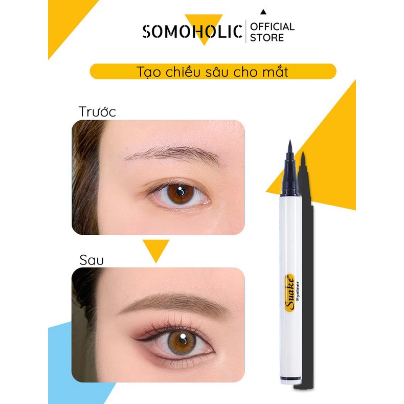 Bút Kẻ Mắt Eyeliner Suake Màu Đen Sắc Nét Lâu Trôi Dễ Vẽ Somoholic ELN4