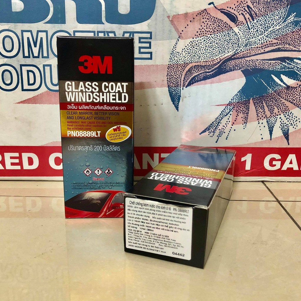 Dung Dịch Chống Bám Nước Trên Kính Xe ÔTô 3M Glass Coat Windshield 200ml