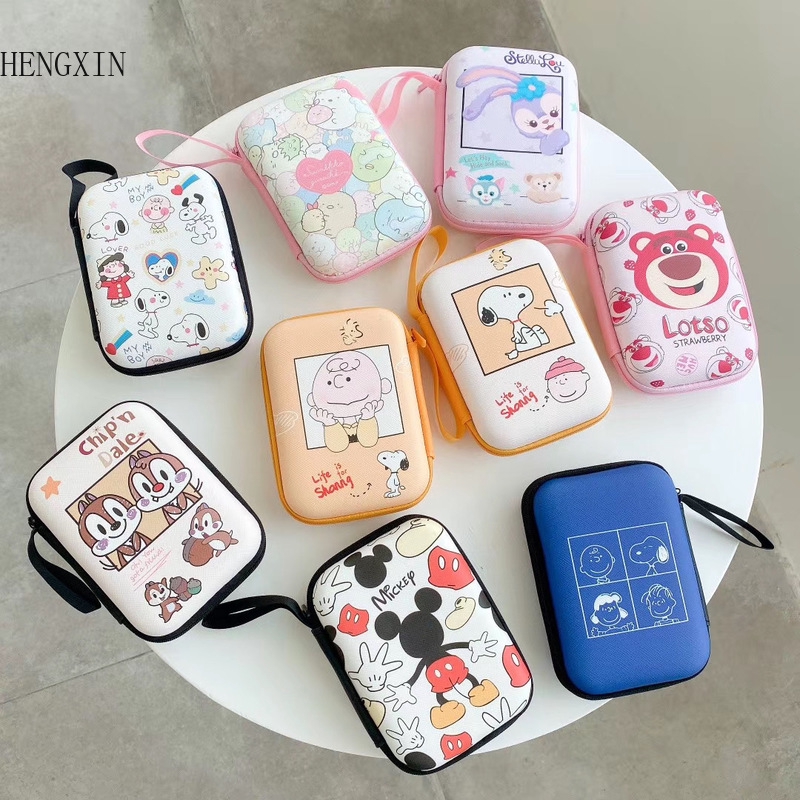 Fresh cartoon and cute earphone storage bag charging cable 2.5 inch hard disk holder coin purse