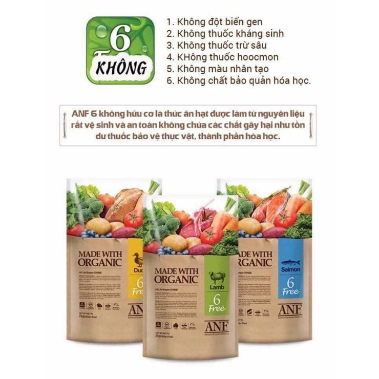 [200gr] ANF Dog 6Free Thức ăn hạt hữu cơ cho chó