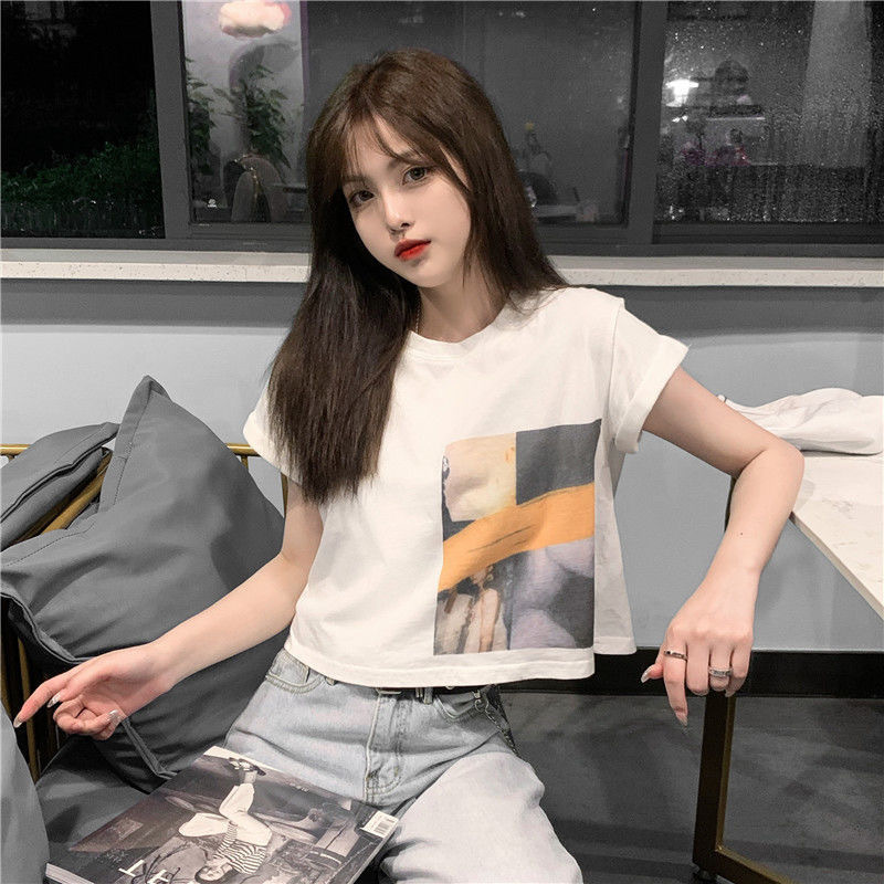 Short Sleeve T-shirt Women's Top Short Korean Style Loose Summer 2021 New tees