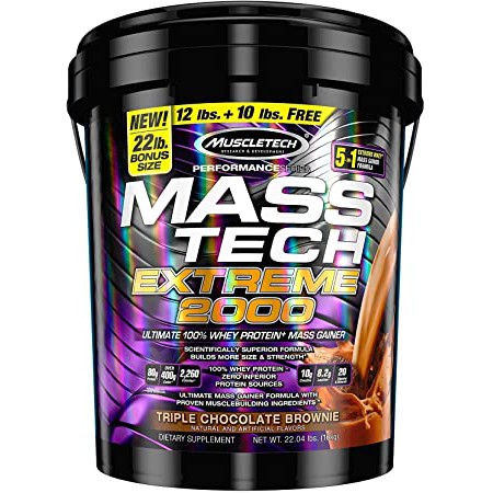 Muscletech Mass Tech Extreme 2000 Sữa Tăng Cân Tăng Cơ Năng Lượng Cao Hộp 22lbs - 10.5KG