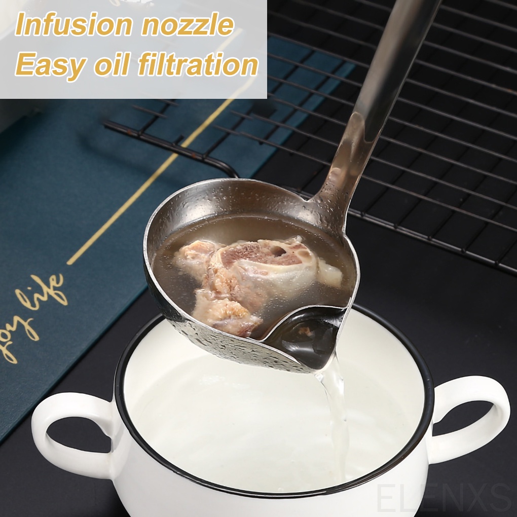 Muỗng múc súp lọc dầu bằng thép không gỉ chống bỏng cho nhà hàng