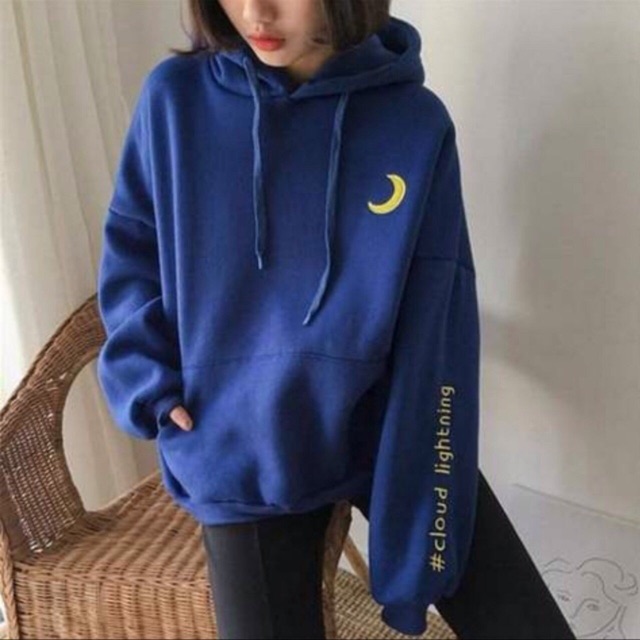 Áo khoác nỉ chui hoddie nam nữ thời tiết-hình chụp phía sau