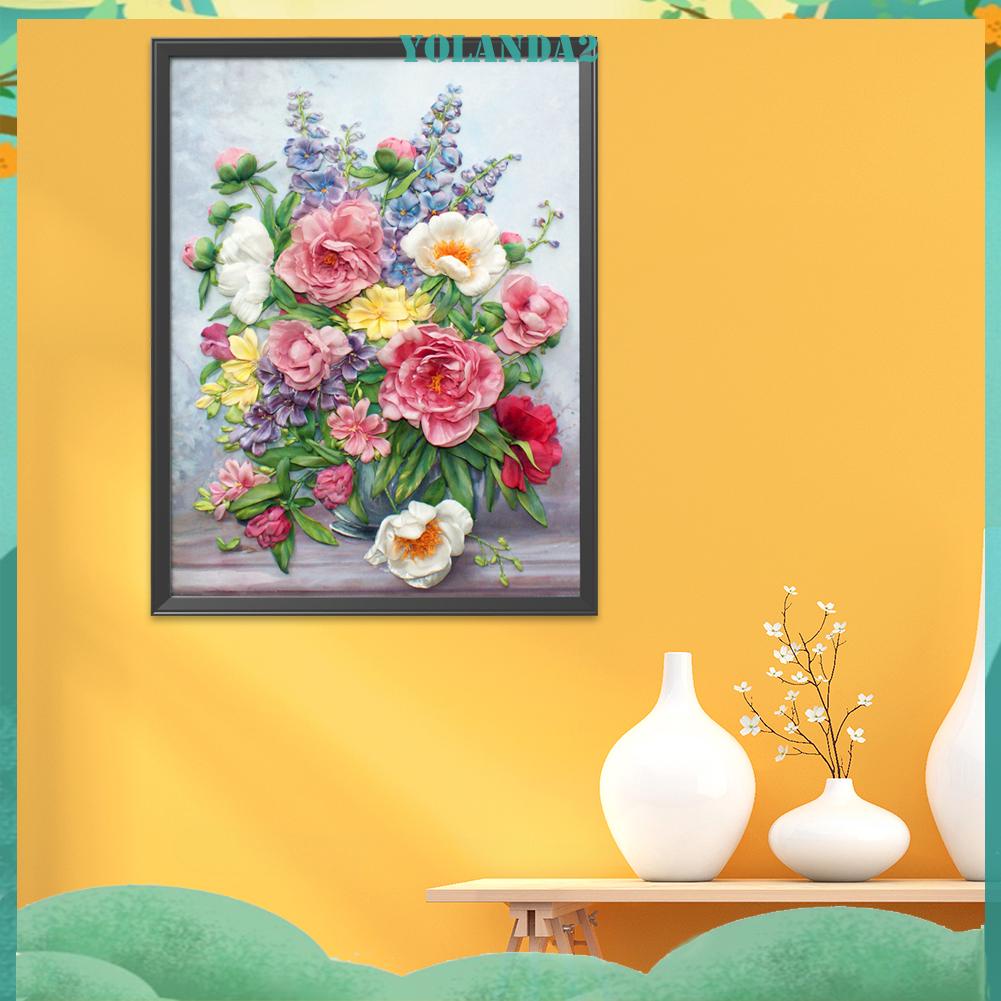 Tranh Thêu Chữ Thập Họa Tiết Hoa 11CT 40x50cm