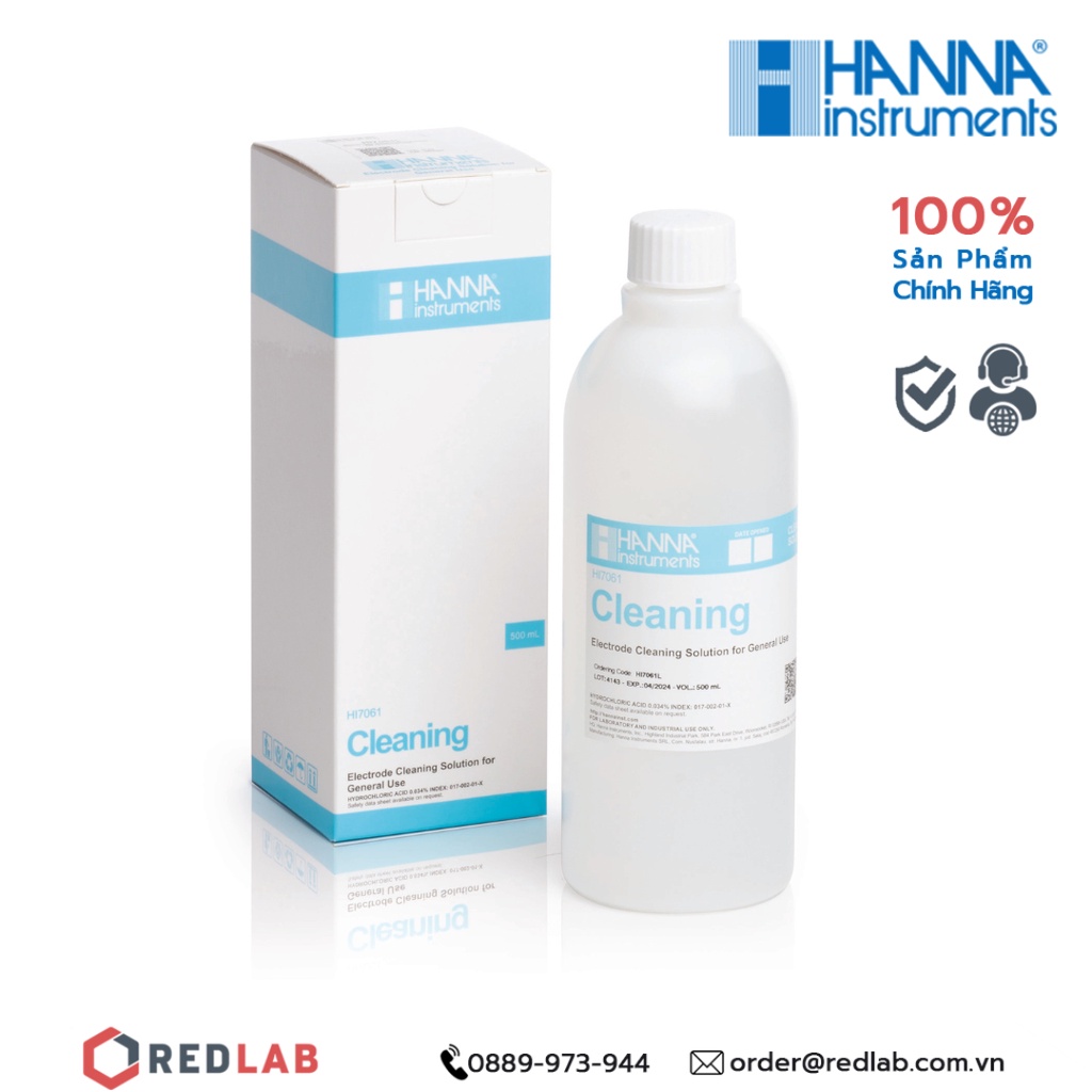 Dung dịch rửa điện cực pH và ORP thông dụng Hanna HI7061L