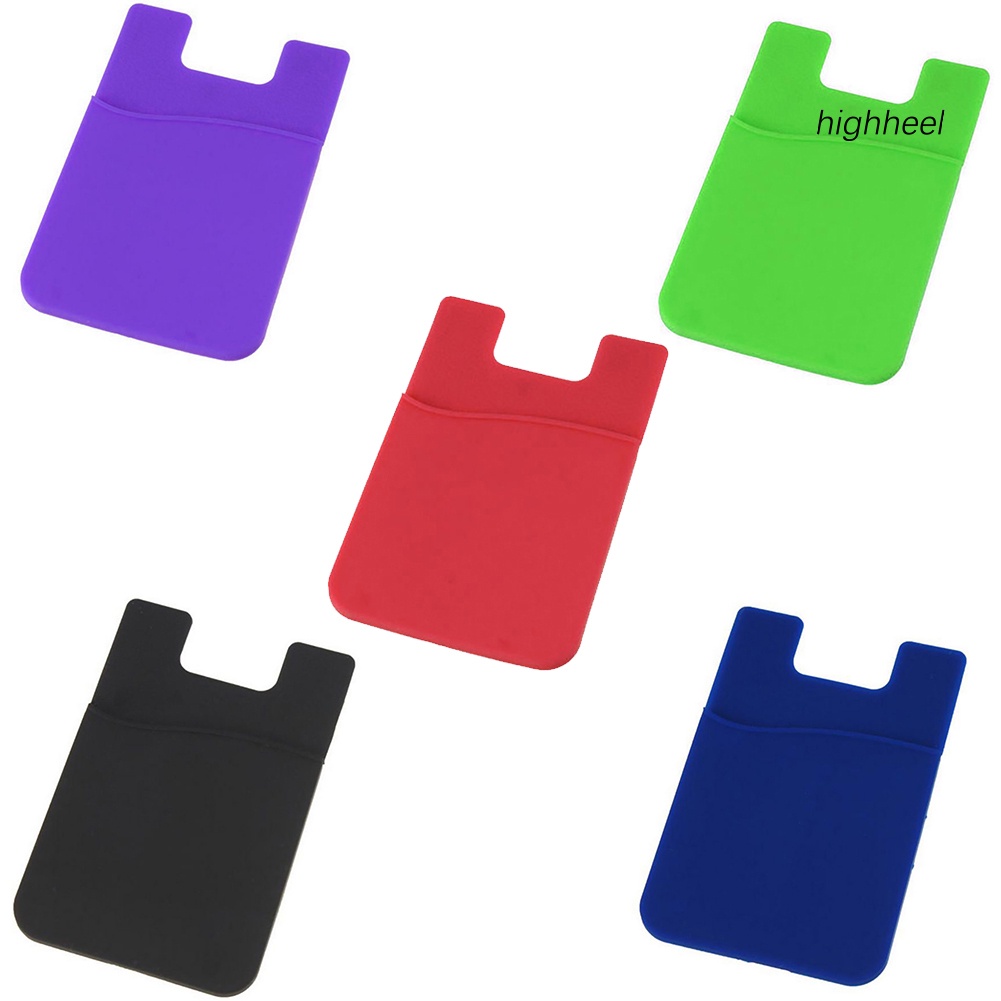 Ốp Điện Thoại Silicone Màu Trơn Có Ngăn Đựng Thẻ ID Tai Nghe