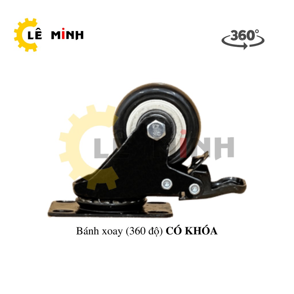 Bộ 4 Bánh Xe Đẩy Hàng Mini Loại Tốt - 4cm, 5cm - Có khóa Chống Trượt
