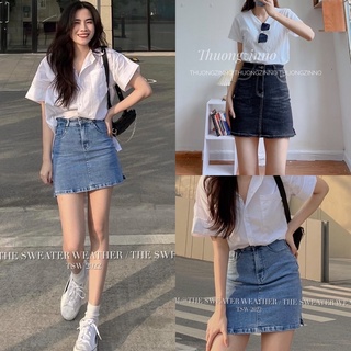 [Ảnh thật/Video] Chân váy bò basic may gấu Jummy Hàn Quốc