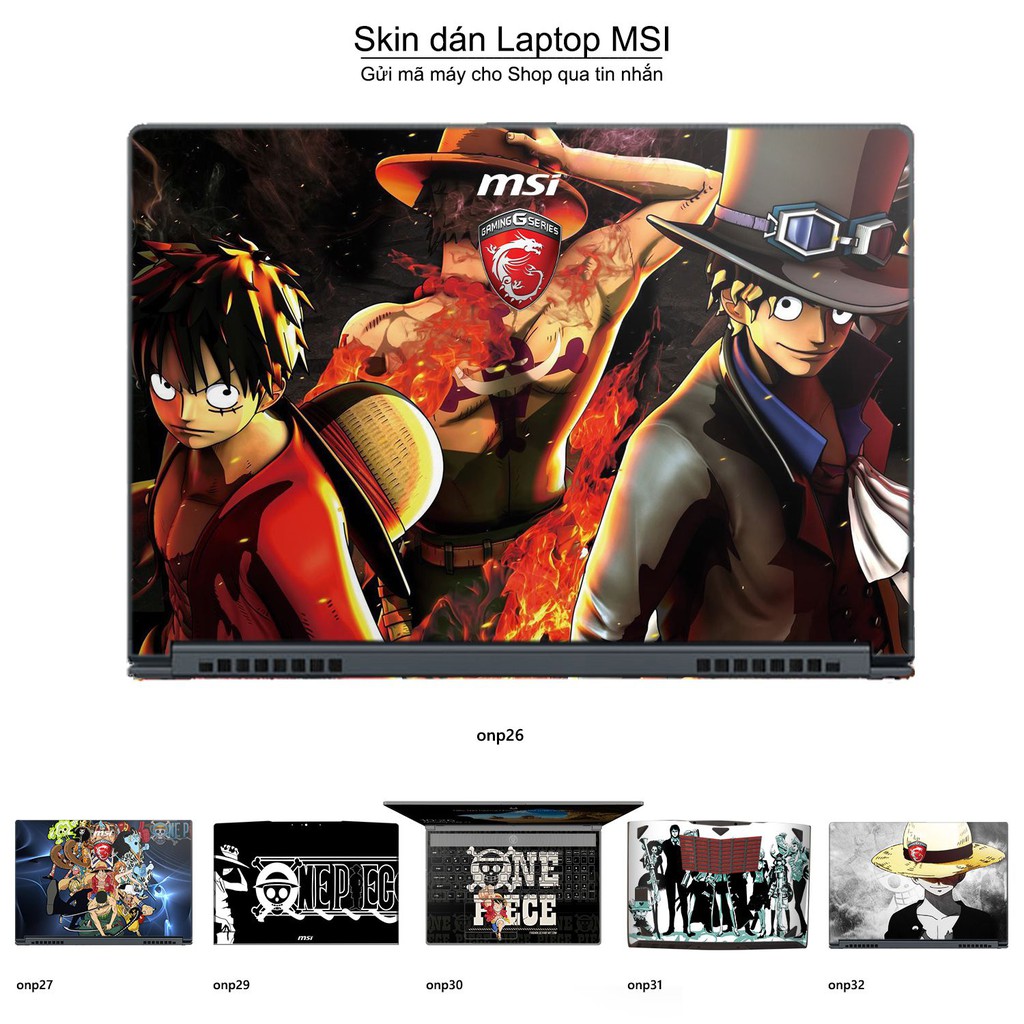 Skin dán Laptop MSI in hình One Piece _nhiều mẫu 22 (inbox mã máy cho Shop)