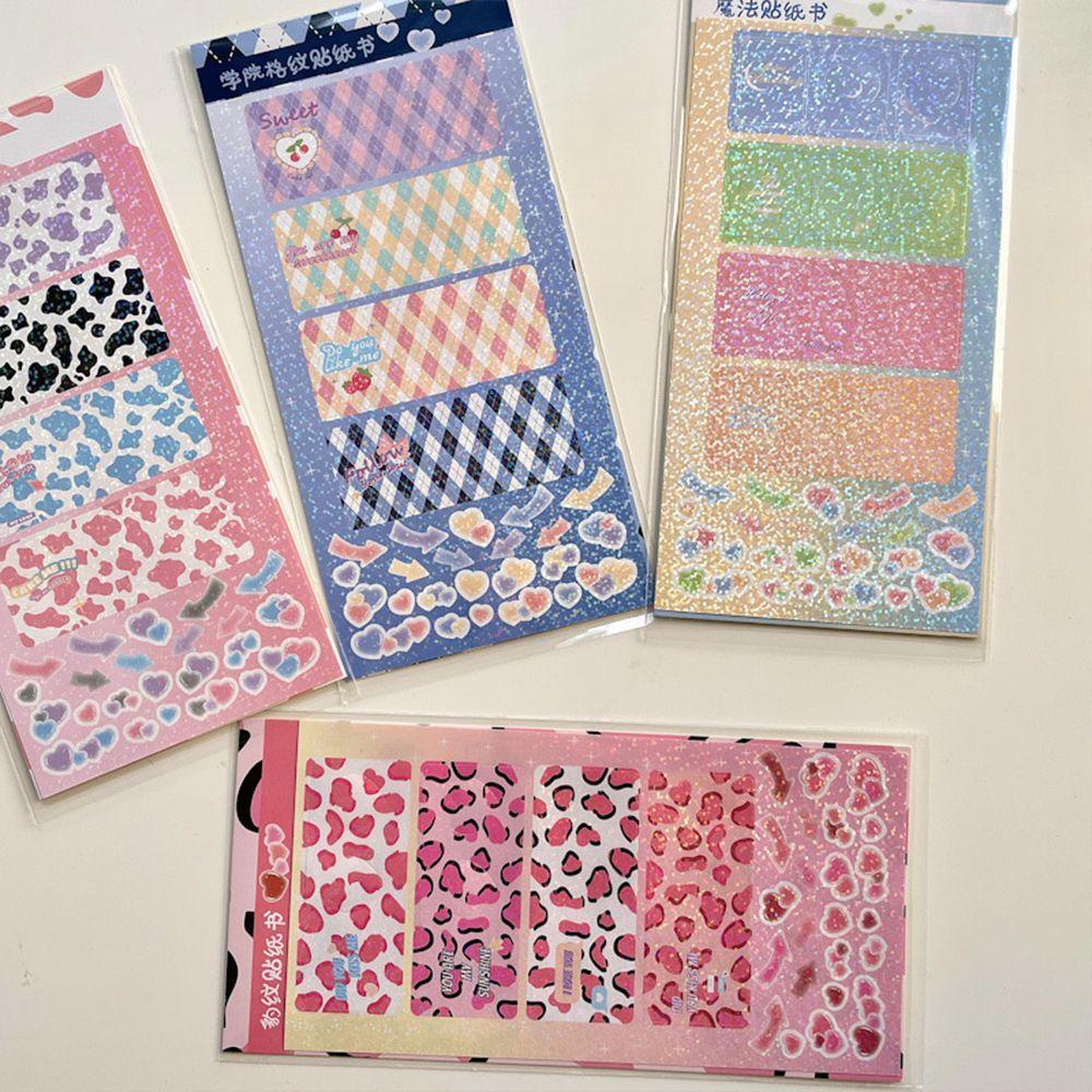 Miếng Dán Trang Trí Album Ảnh Họa Tiết Da Báo Lấp Lánh DIY