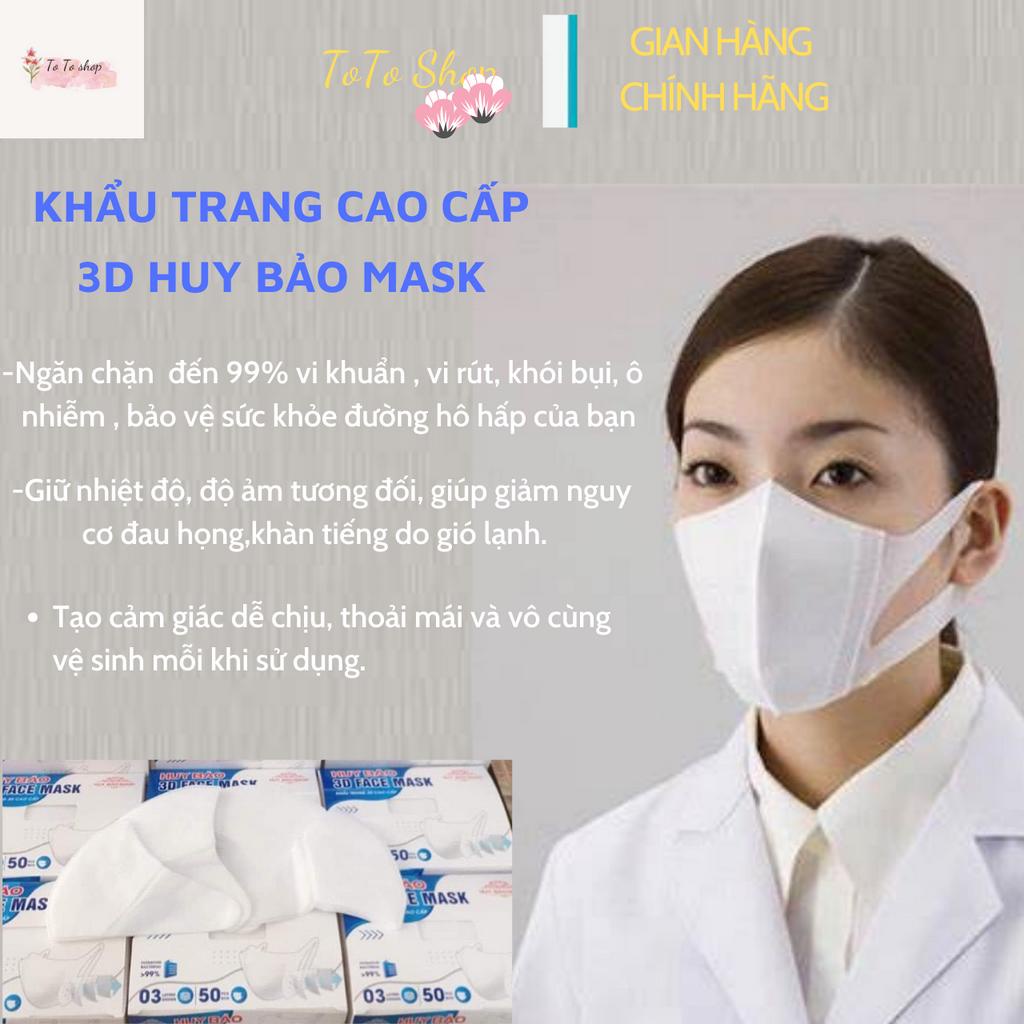 Khẩu Trang 3D Công Nghệ Nhật Bản - Hộp 50 Chiếc, 100 Chiếc Giúp Chống bụi Vi khuẩn Hiệu Quả