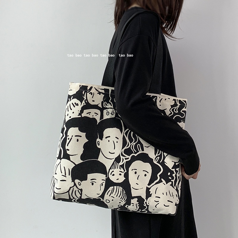 Túi xách canvas cỡ lớn phong cách Châu Âu mới