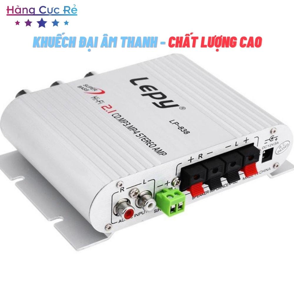 Âm li mini 12v LP838 + Tặng nguồn amply cho dàn âm thanh mini 5.1 - Shop Hàng Cực Rẻ