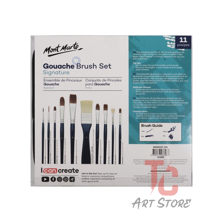 Set cọ Vẽ Màu Gouache Mont Marte - BMHS0037