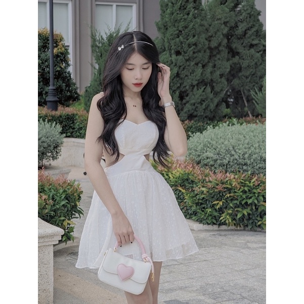 Maiaofficial - Đầm trắng cut out 2 dây hở lưng dây cột nơ sau Azura Dress🐑