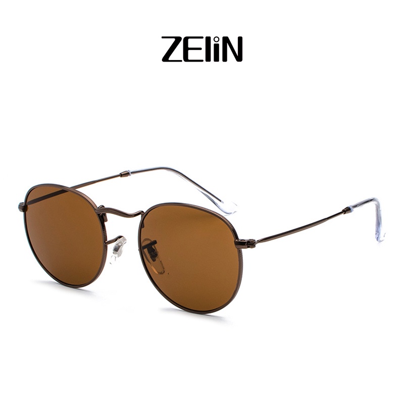 Kính mát phân cực ZELIN E3447 gọng tròn nhỏ thời trang phong cách Hàn Quốc cổ điển