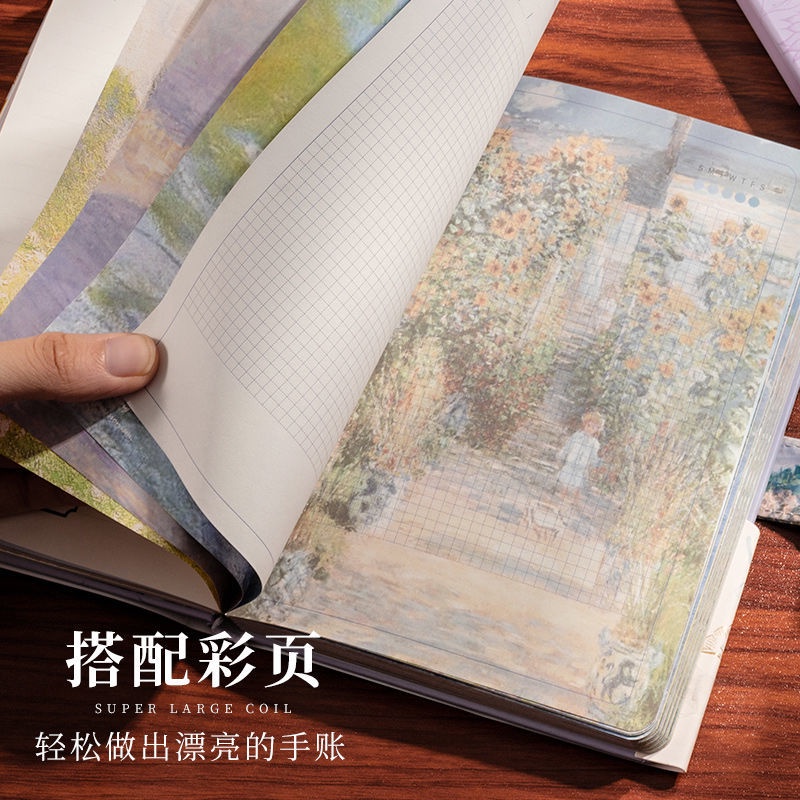 Sổ tay ghi chú họa tiết tranh sơn dầu xinh xắn dành cho học sinh