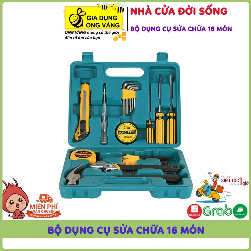 Bộ Dụng Cụ Sửa Chữa, Điện Nước, Xe Máy, Ô Tô 16 Món Siêu Tiện Dụng