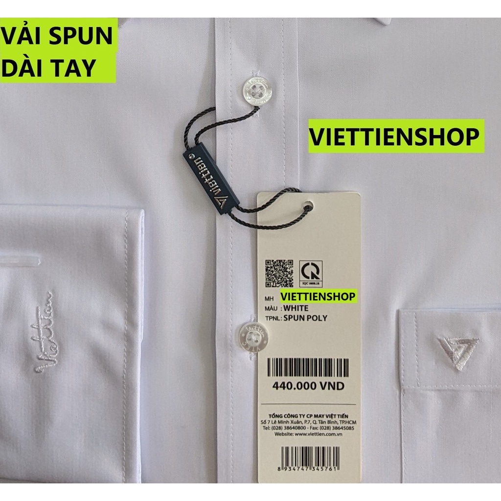 ÁO SƠ MI VIỆT TIẾN NGẮN TAY VÀ DÀI TAY MÀU TRẮNG
