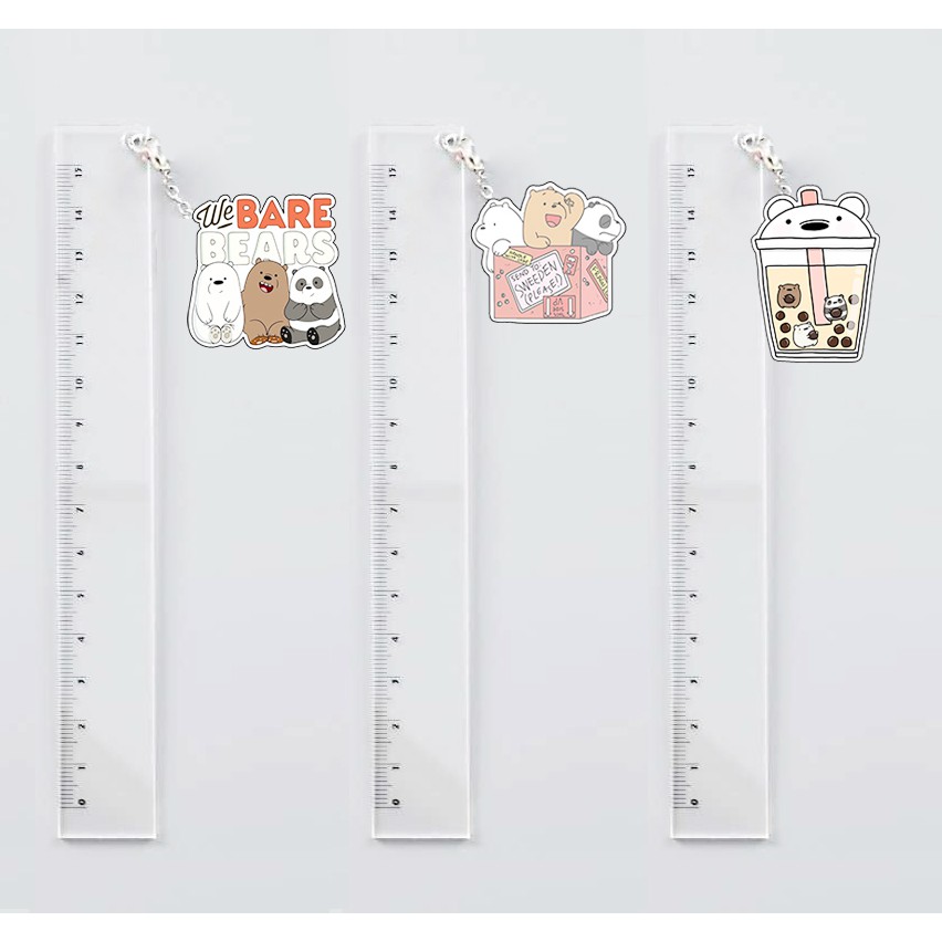 thước kẻ treo ba gấu TKT28 thước kẻ bare bear cute dễ thương hoạt hình thần tượng