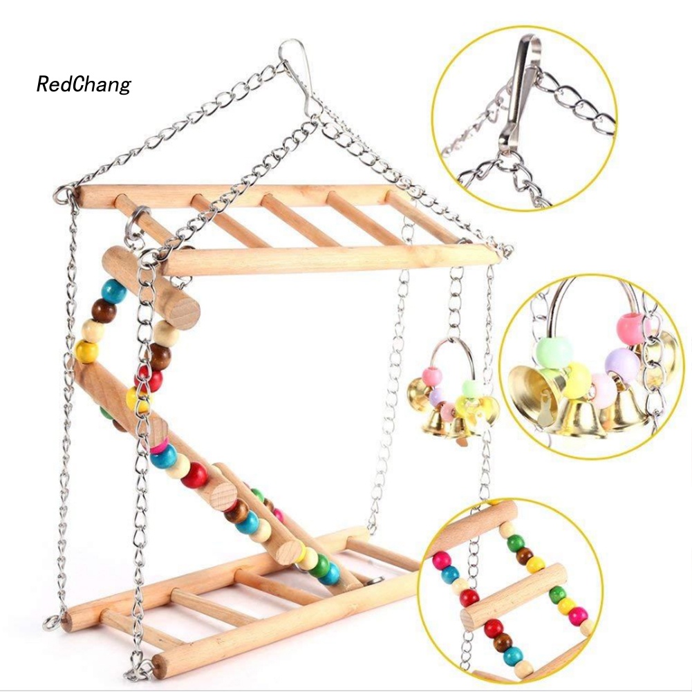 Xích Đu Đồ Chơi Dạng Treo Có Chuông Vui Nhộn Dành Cho Vẹt