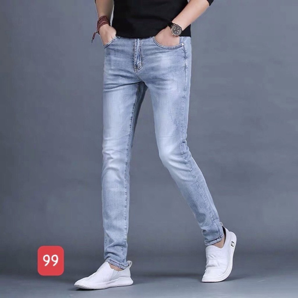 Quần jean nam rách Gấu 194 wass kiểu vải jeans co dãn, dày dặn form slimfit - 105