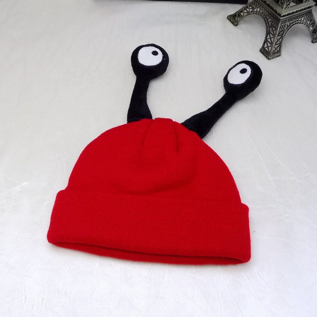 Mũ Len Dệt Kim Họa Tiết Quái Vật Hoạt Hình Phong Cách Hàn Quốc Mùa Thu Đông Xu Wen Tương Phản Cho Bé Gái